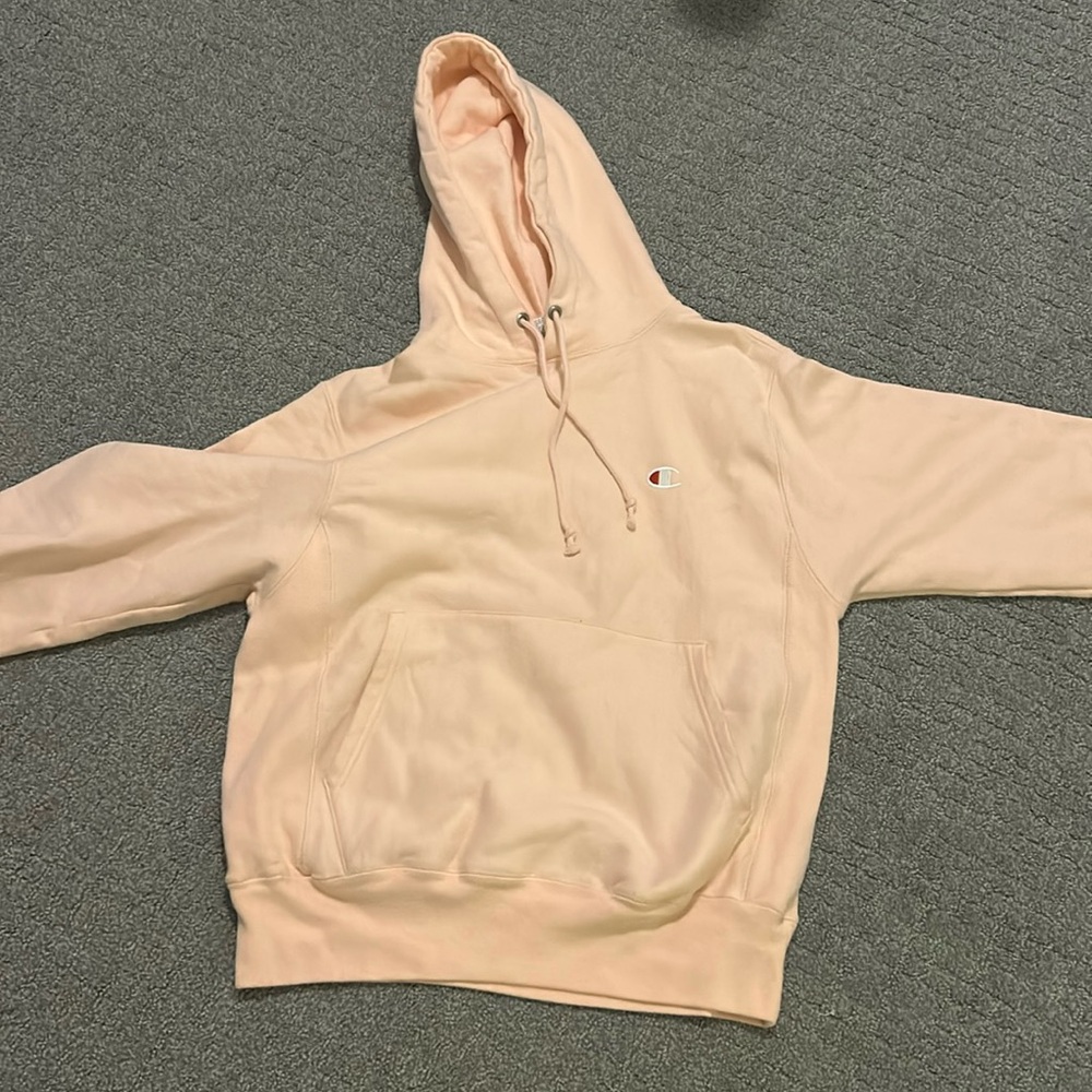 Pink small champion hoodie